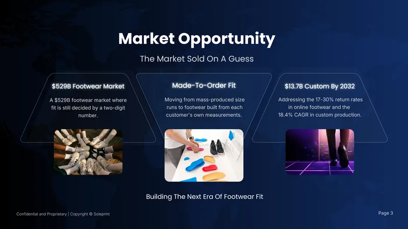 The market slide from the Soleprint sample deck